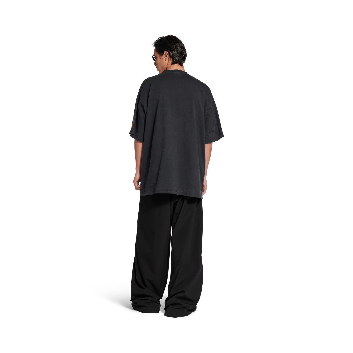 Balenciaga Men's Uniform Merch Oversized Round Neck Short Sleeve T-Shirt Vintage Solid Color Embroidery Casual Elastic Waist Shorts #81297