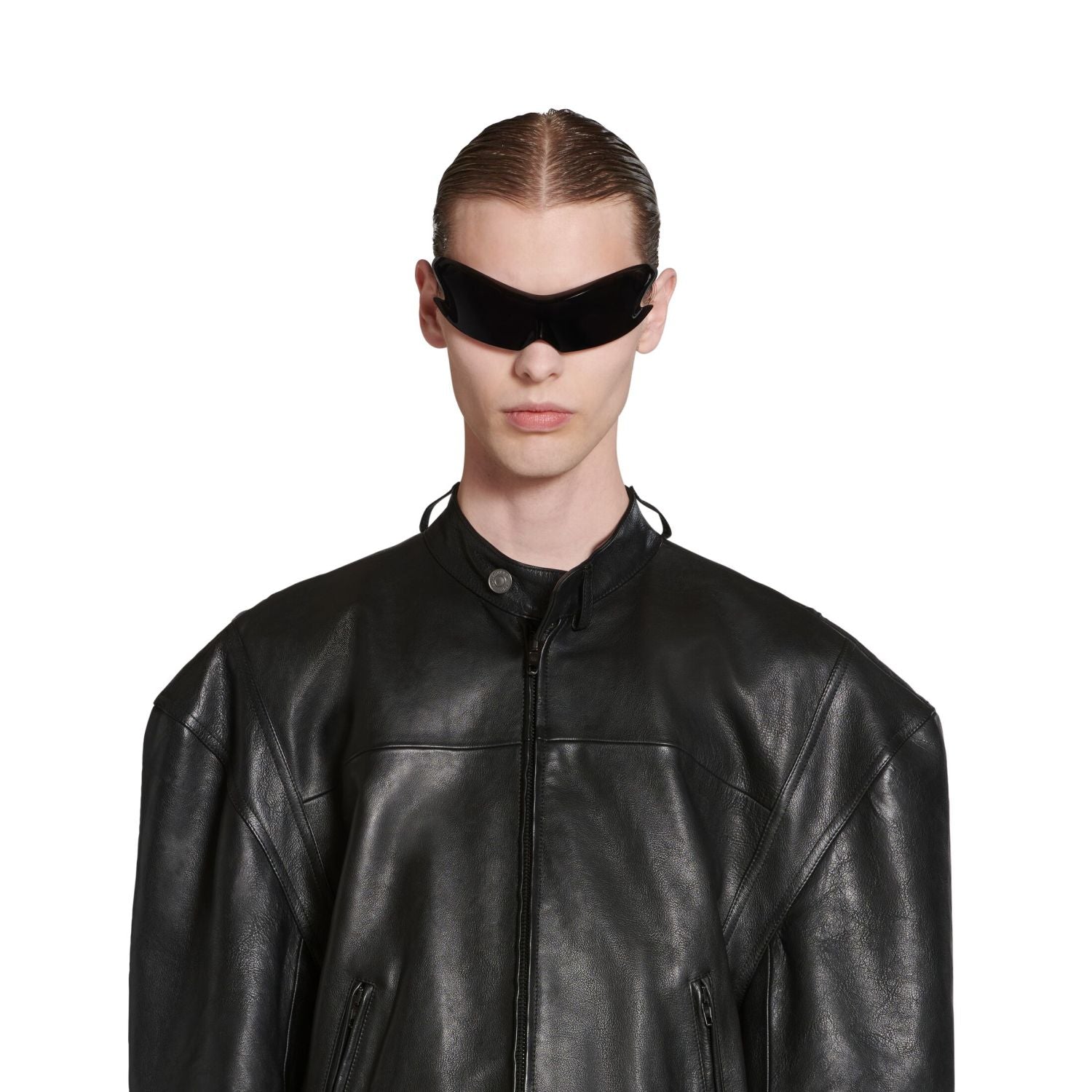 Balenciaga Deconstructed Zip-Up Jacket In Black Ngvp #6682