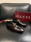 GUCCI Men's Ragazzo Eel Loafer in Dark Brown #388024
