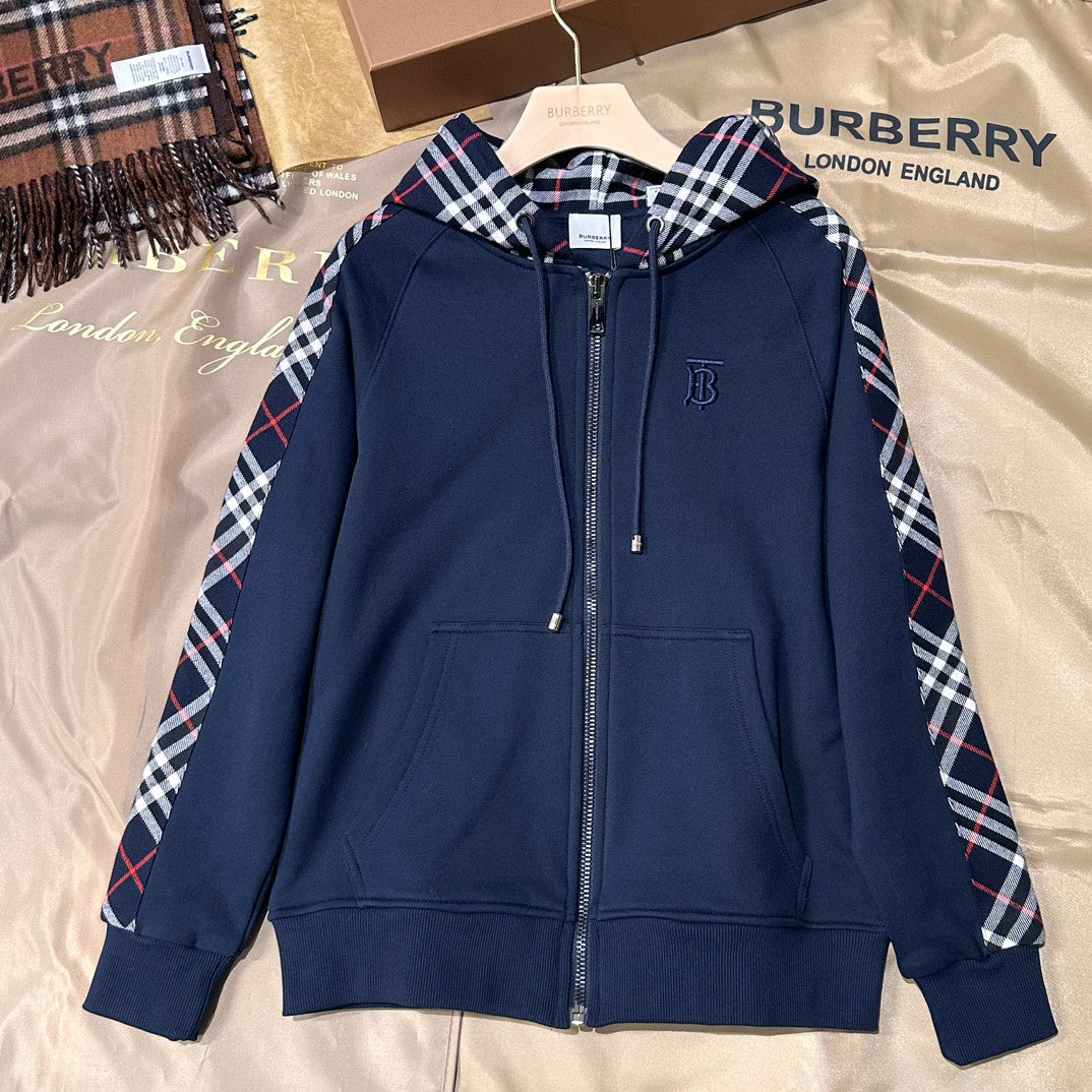 Burberry Long Sleeved Hooded Zippered Jacket #96461