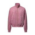 Louis Vuitton Men's Autumn/Winter Solid Color MONOGRAM Embossed Suede Leather Zipper Long Sleeve Sport Jacket #76177
