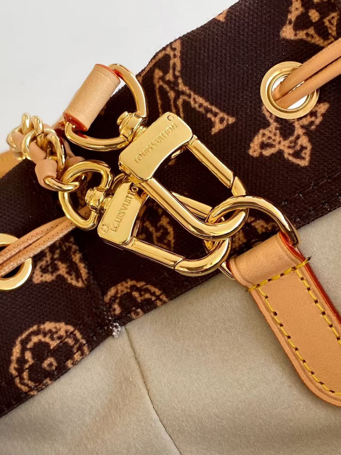 Louis Vuitton LV 2025 Early Spring Collection Women's Classic Noé Handbag M28103 Trunk Collection Monogram Reverse Canvas Handbag Shoulder Bag Bags #82543A