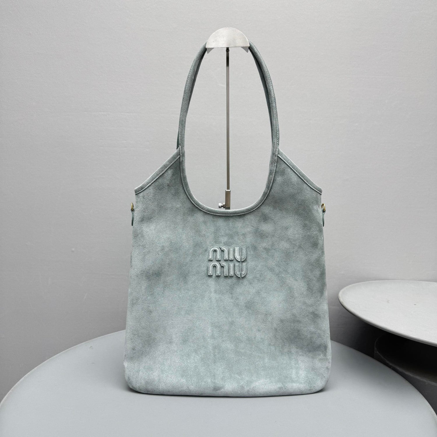 MiuMiu Powder Blue Ivy Suede Bag #382952