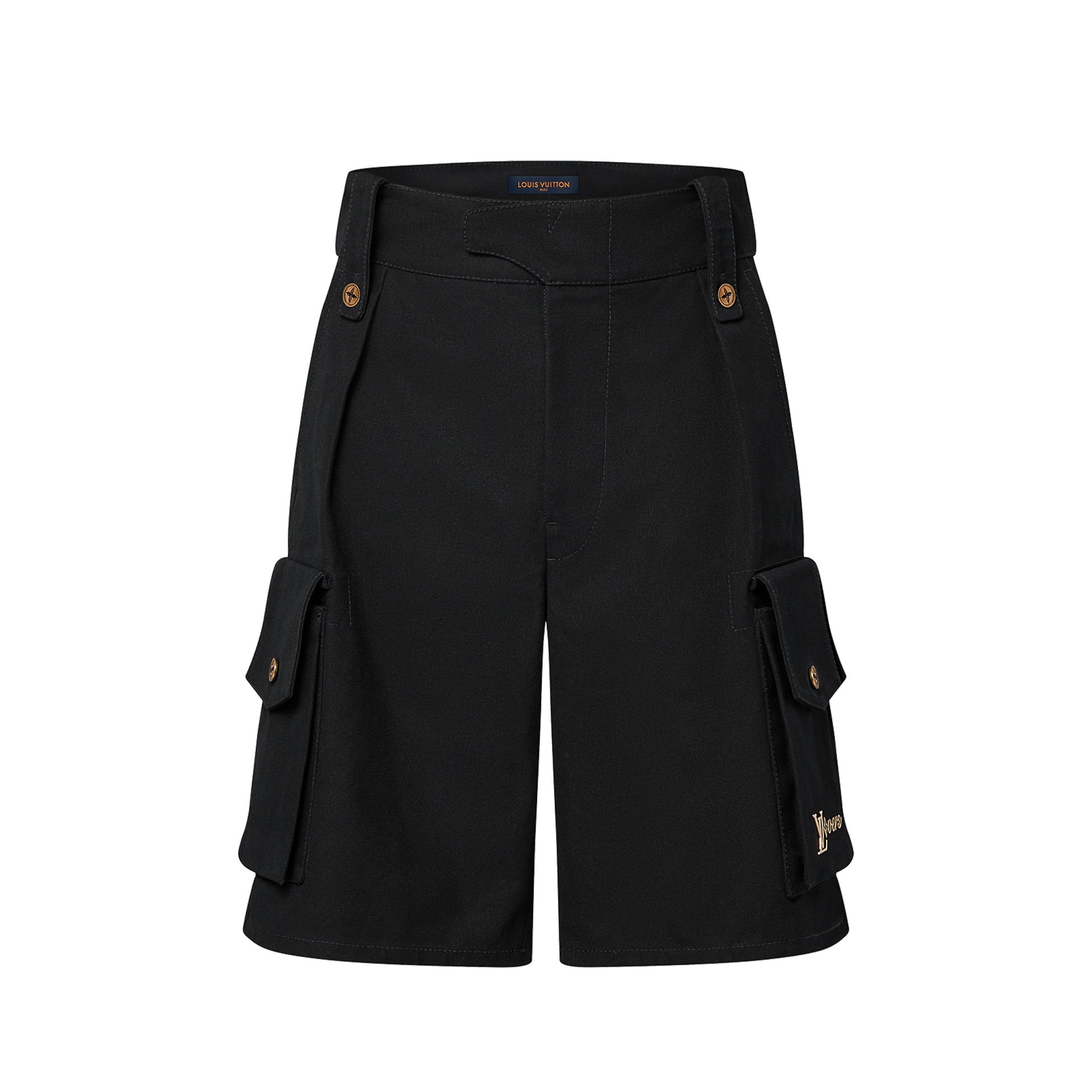 Louis Vuitton Men's Summer Black Logo Letter Loose 5 Points Short Pants #98875