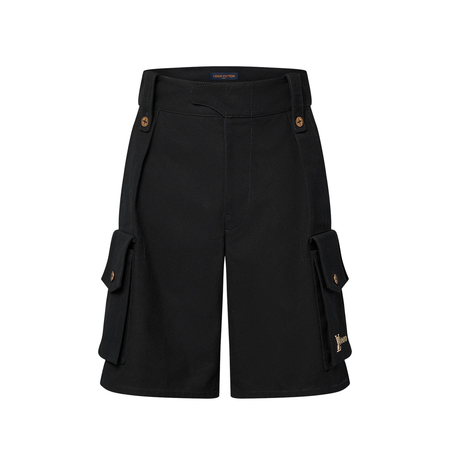 Louis Vuitton Men's Summer Black Logo Letter Loose 5 Points Short Pants #98875