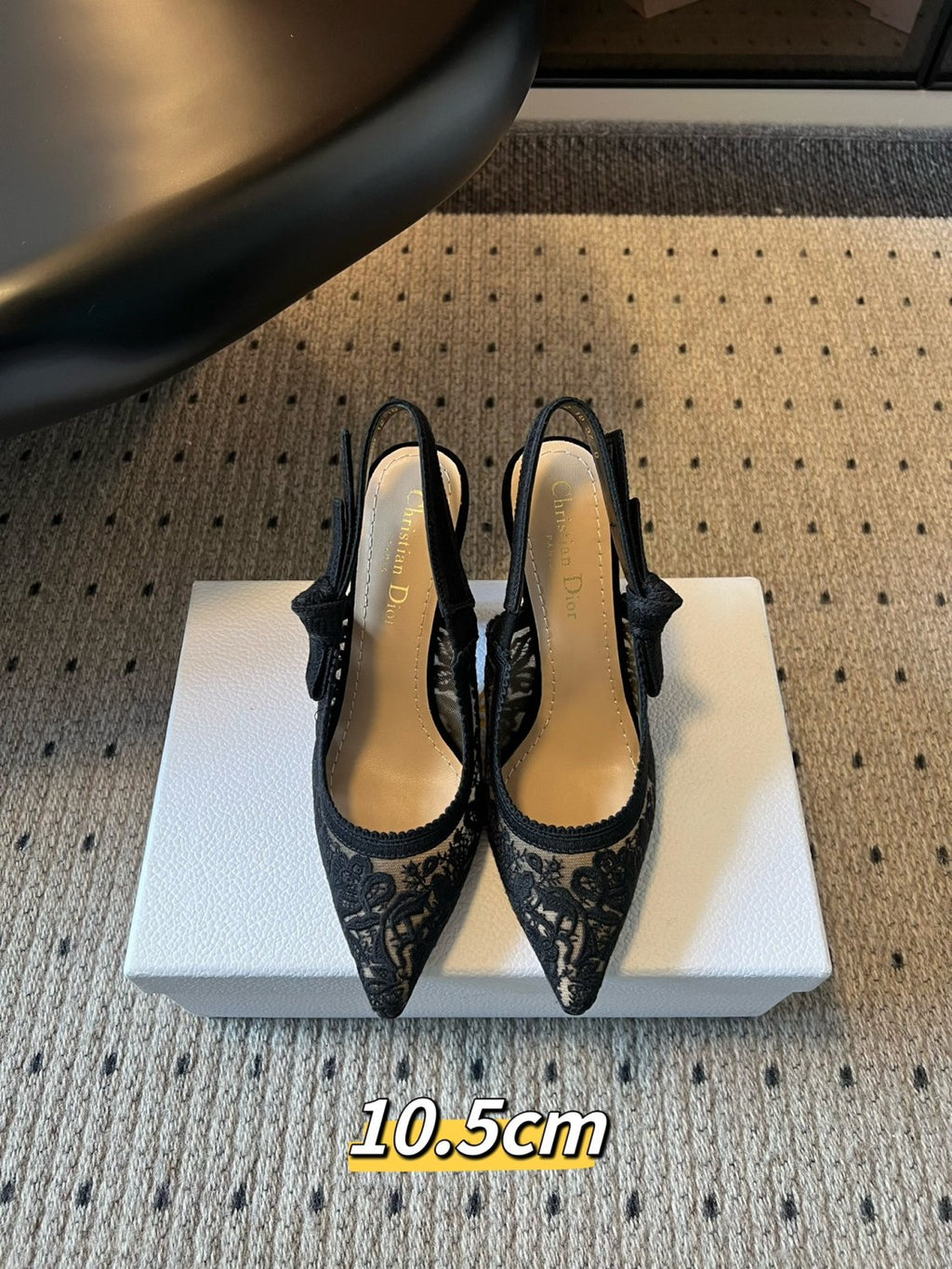 Dior Women's J'Adior Slingback Pump Spring/Summer Autumn Flower Embroidered Bow High Heels Pointed Thin Heels Casual Shoes Heel Height 6.5cm Heel Height 10.5cm #81722