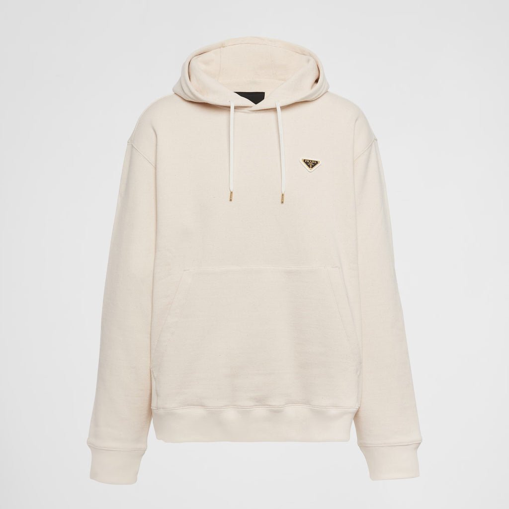 Prada Men's Spring and Autumn Solid Color Logo Triangle Label Hooded Loose Long Sleeve Sweatshirt #74295