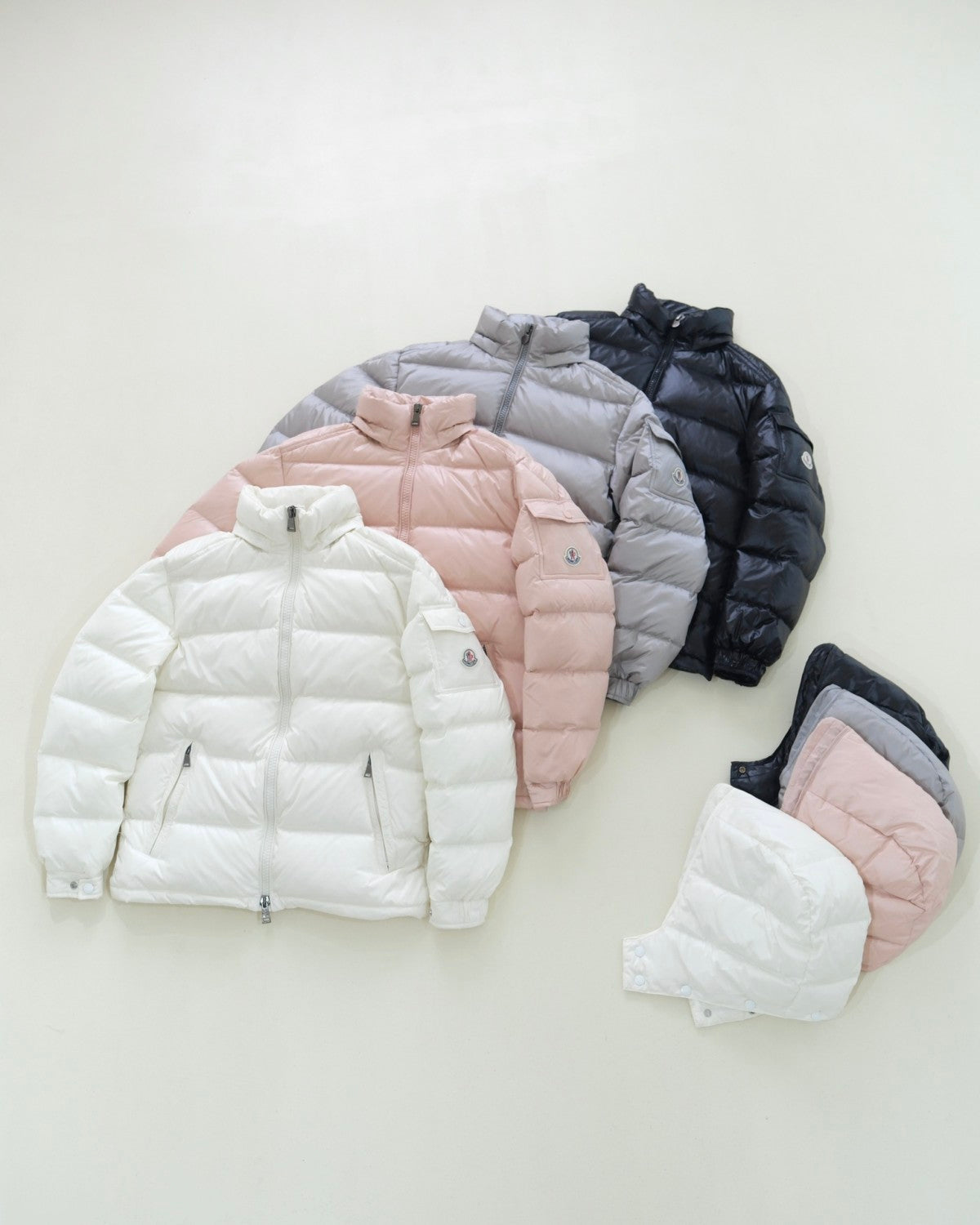Moncler Men's Women's Maya Series Autumn And Winter Solid Color Zipper Short Warm Hooded Puffer Coat Down Jacket #71728