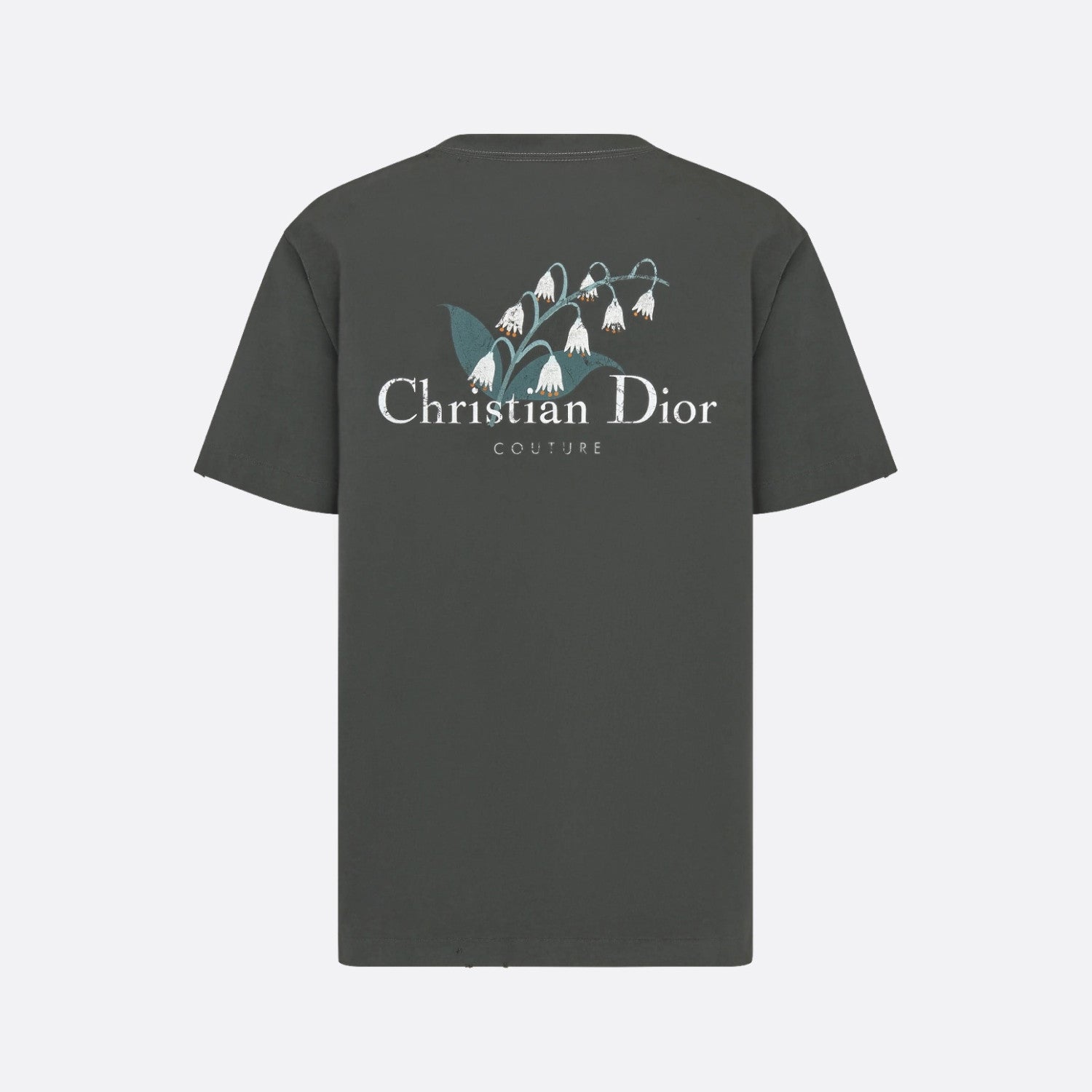 Dior Men's Summer Solid Color Floral Pattern Letter Print Round Neck Cotton Short Sleeve T-Shirt #76737