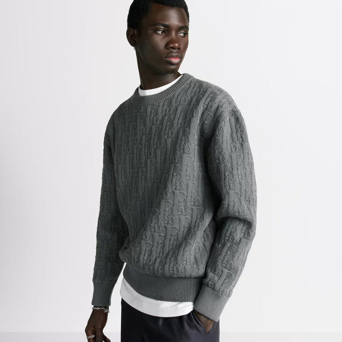 Dior Men's Fall/Winter Fashion Casual Crewneck Pullover Solid Jacquard Sweater #79314