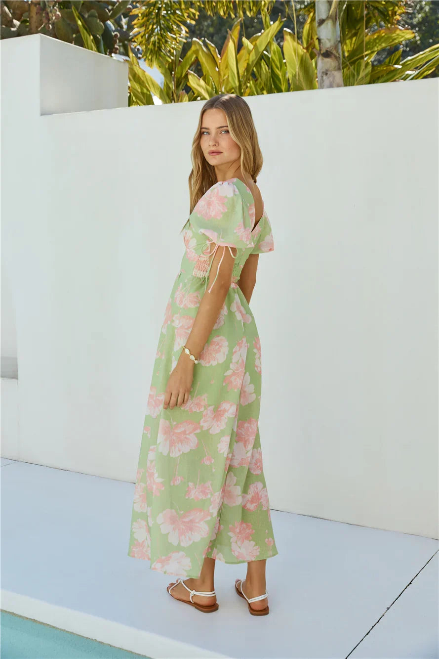 Blossom Season Maxi Dress Green