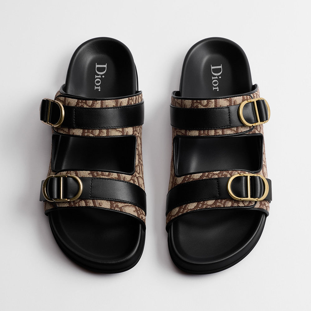 DIOR Dior Aqua Sandal Beige and Black Dior Oblique Jacquard #382615