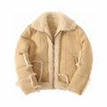 Eli Russell Linnetz Men's Autumn And Winter High Street Solid Color Lamb Fur Fur Jacket Long Sleeve Coat Ngvp #7778
