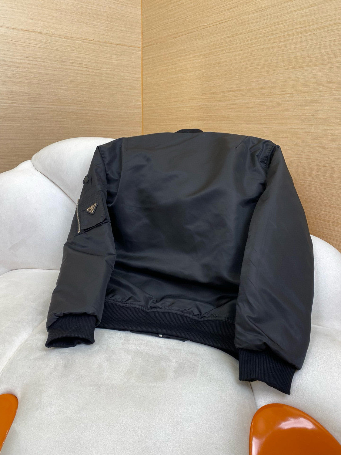 Prada Men's Fall And Winter Recycled Nylon Fabric Zipper Long Sleeve Jacket #75271