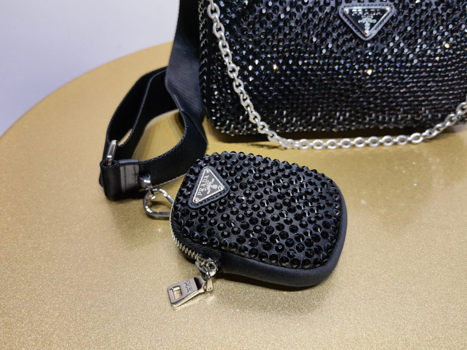 Prada Re-Edition 2005 Rhinestone-Embellished Crossbody Bag #375651