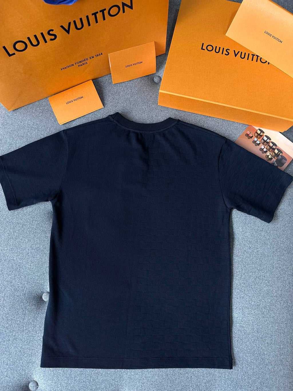 Louis Vuitton Men's Summer Solid Colour Round Neck Chest Strap Cotton Short Sleeve T-Shirt #97859