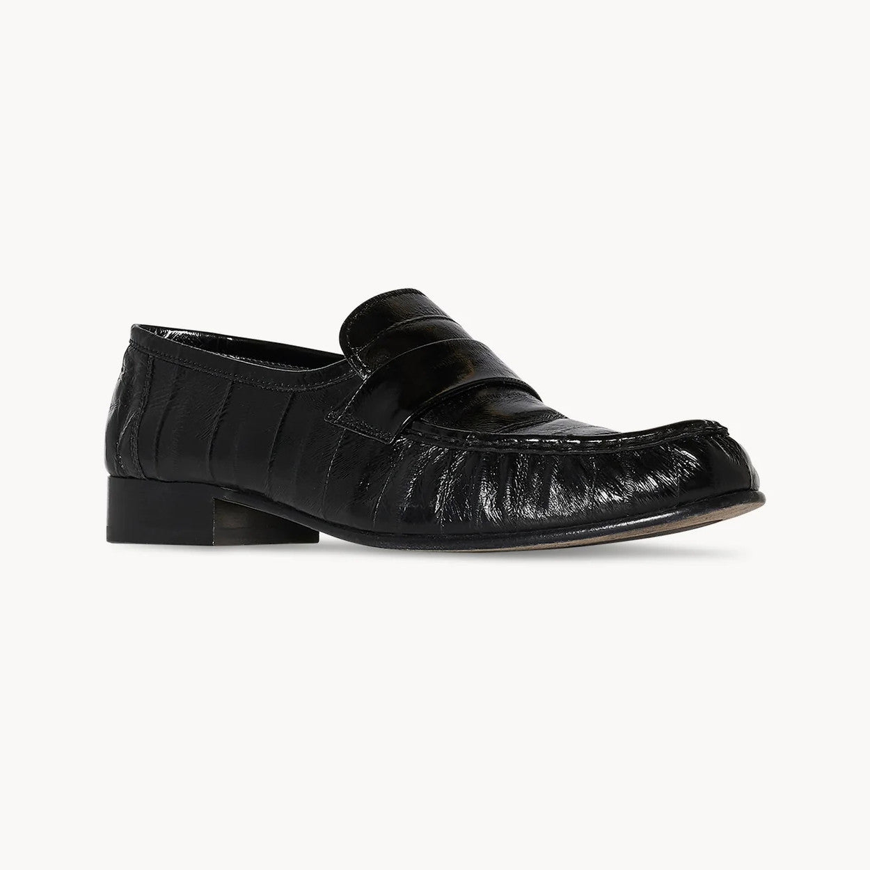 THE ROW Women's Fashion Classic Round Toe Slip On Loafers With Pleated Leather Embossing Pleated Texture Slip On Loafers Shoes #79179