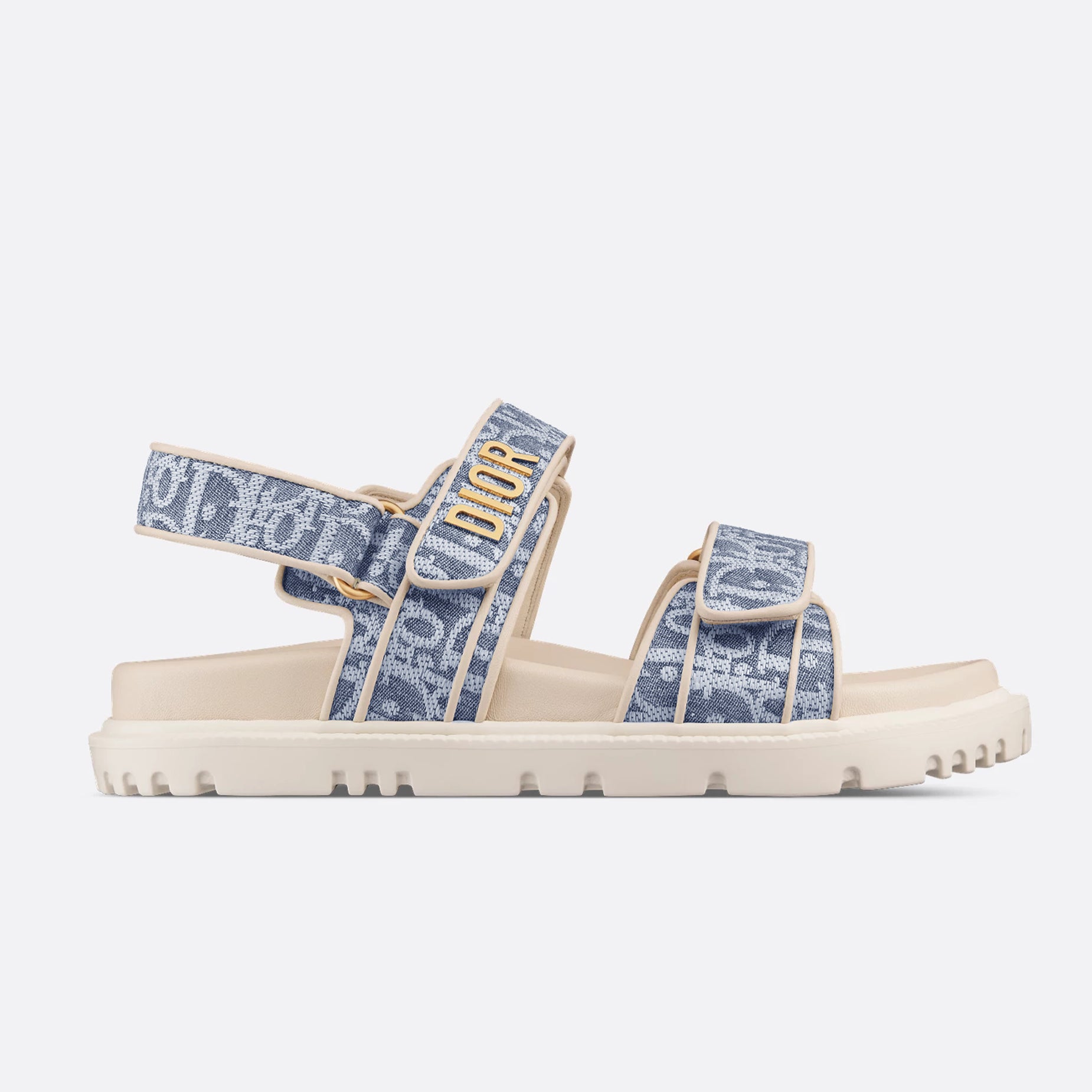 Dior Women's Summer Dioract Checkered Fabric Jacquard Round Head Velcro Solid Color Beach Sandals Casual Shoes #81261
