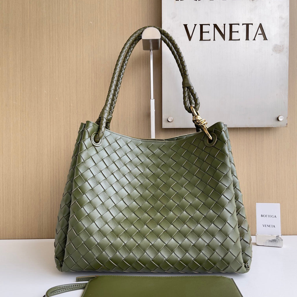 Bottega Veneta Large Parachute Women's Solid Color Lambskin Woven Tote Bag Bags #76484