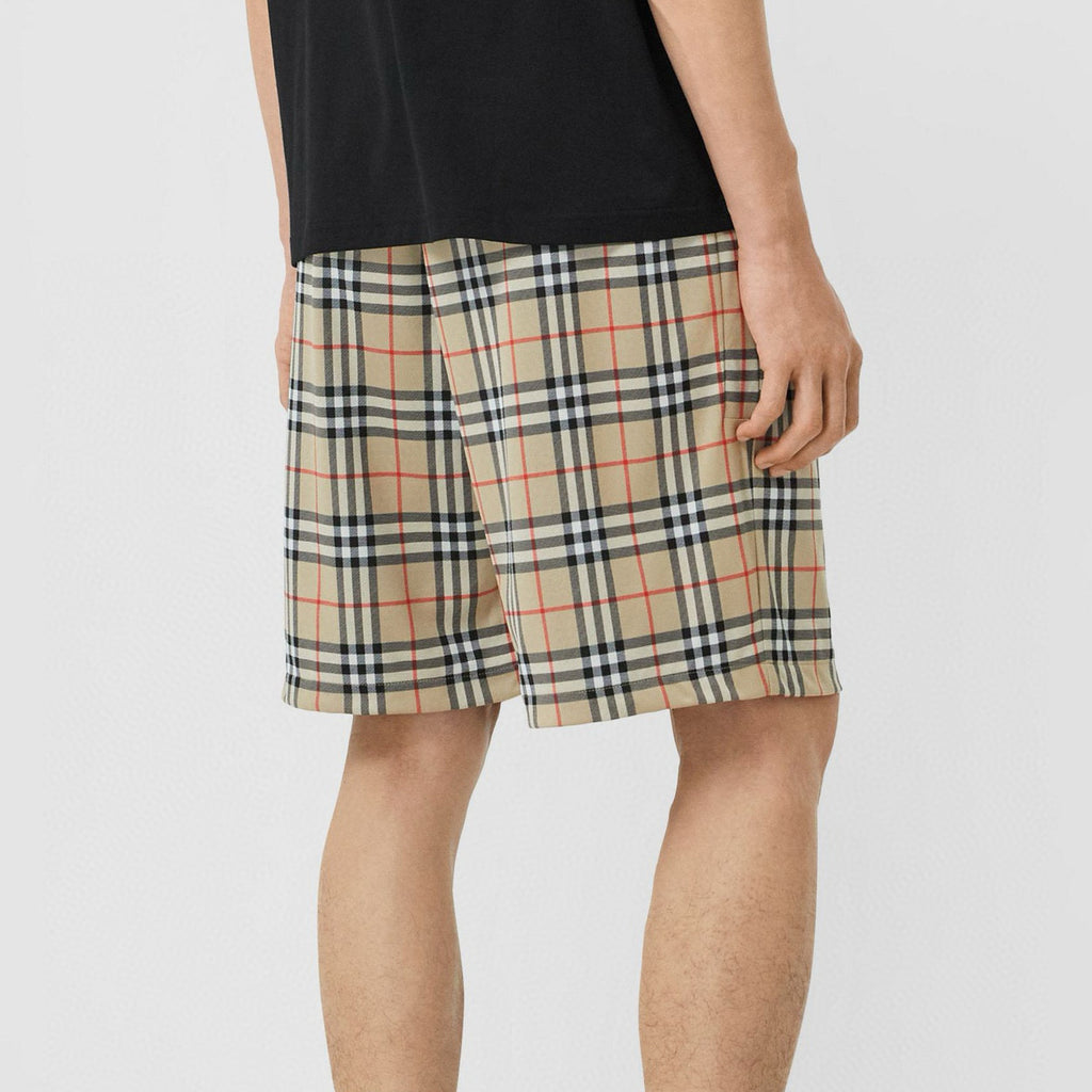 Burberry Men's Summer Colour Block Check Full Print Mid Waist Elasticated Shorts Pants #99212