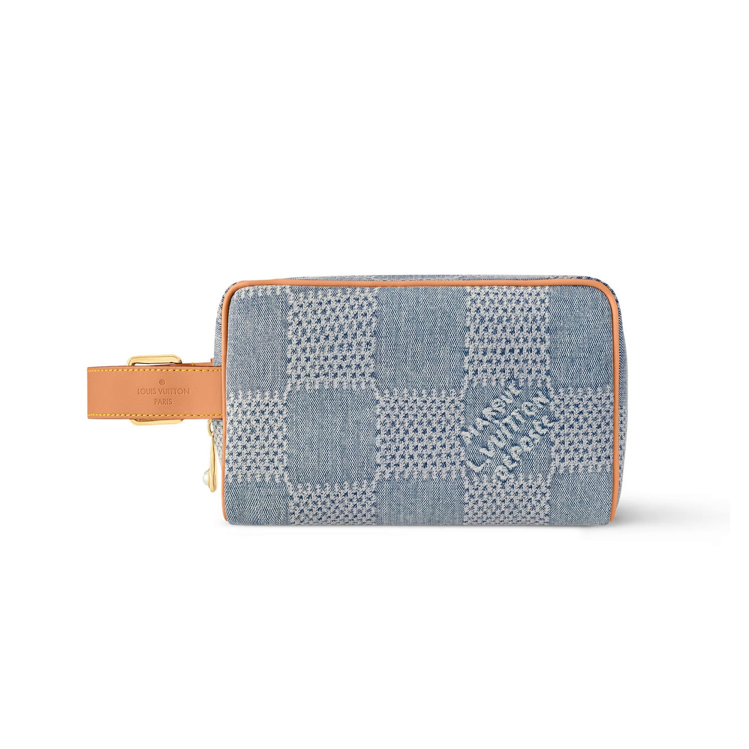 Locker Dopp Kit Louis Vuitton Women's Adjustable Shoulder Strap Checkerboard Design Zip Closure Denim Tote Bag Bags #76849