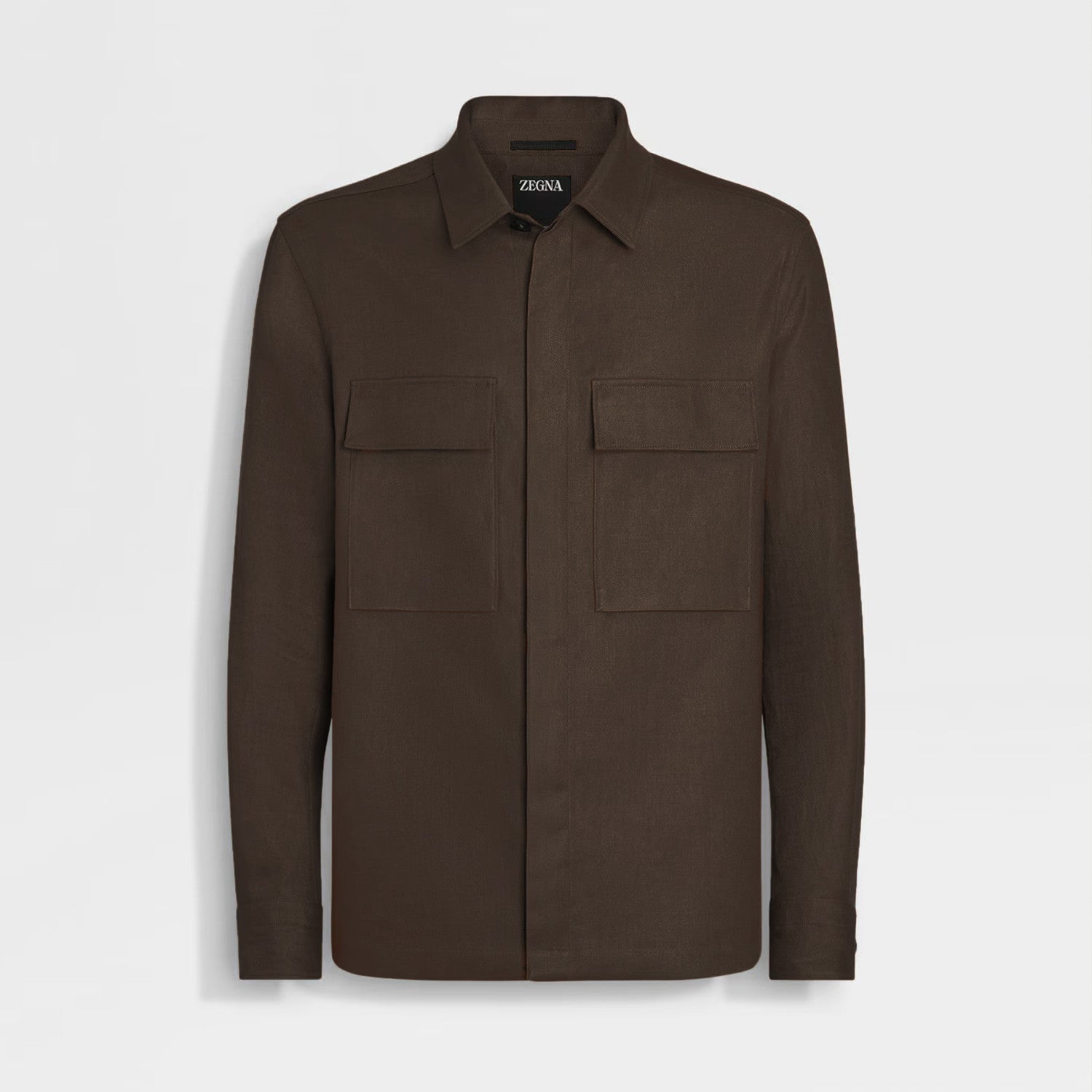 Ermenegildo Zegna Oasi Lino Shirt Jacket Men's Spring And Summer Lapel Single-breasted Pocket Temperament Shirt Simple Commuter Jacket Ngvp #1185