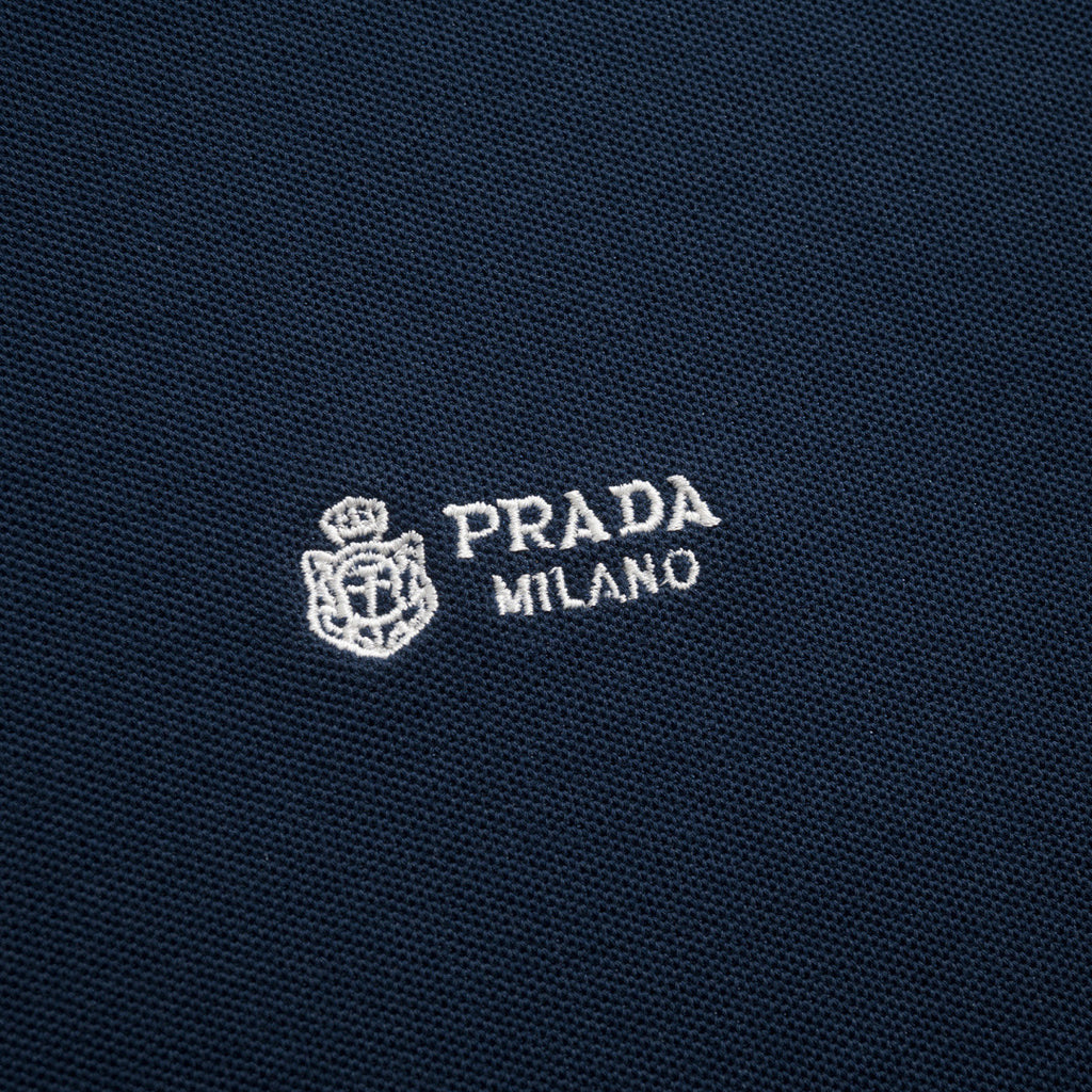 Prada Logo Embroidered Drawstring Polo #377664