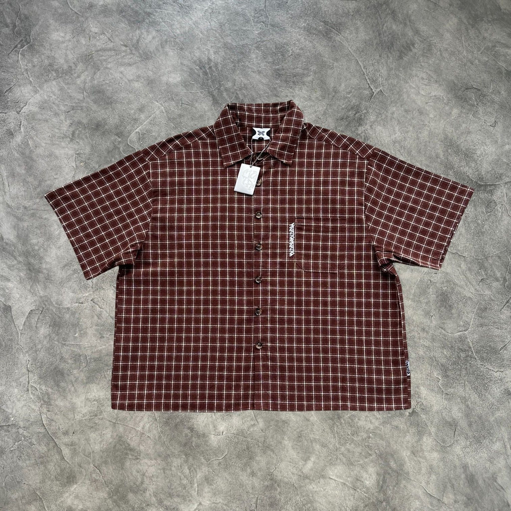 Mertra Plaid Short Sleeves Shirt Brown