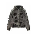 Juun.j Men's And Women's Spring And Fall Fashion Casual Washed And Old Destruction Denim Hooded Zipper Jacket Ngvp #7788