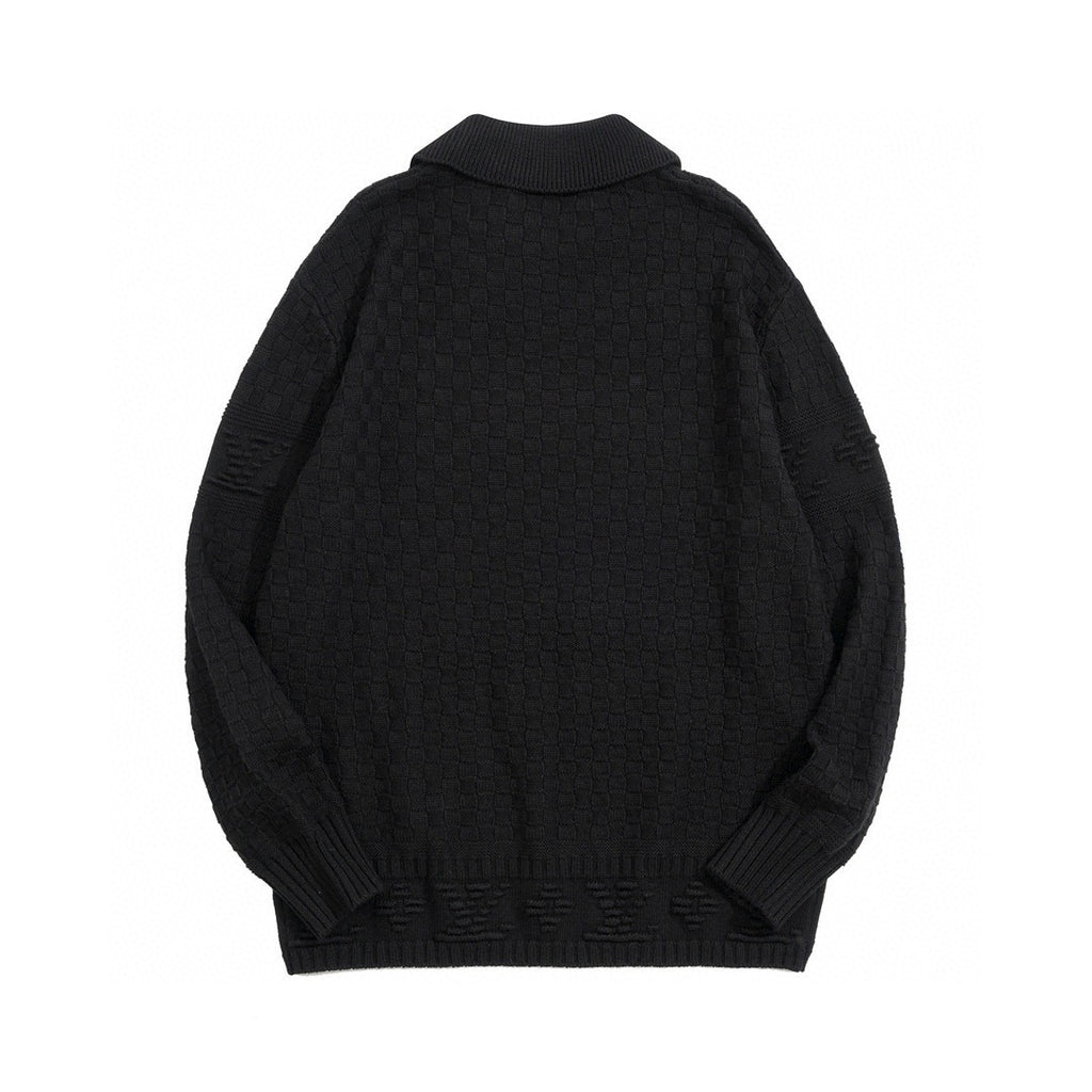 Louis Vuitton Damier Polo Neck Knitted Long Sleeve Pullover Sweater #21884