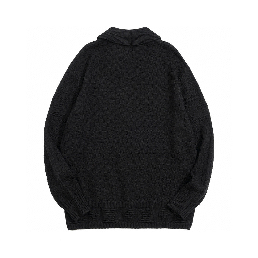 Louis Vuitton Damier Polo Neck Knitted Long Sleeve Pullover Sweater #21884