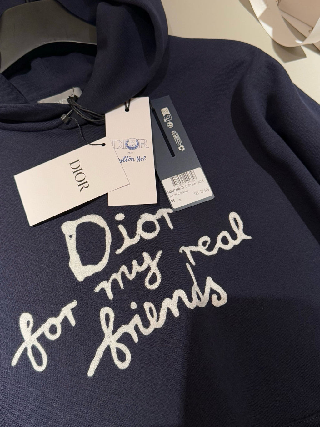 Dior Men's Spring and Autumn Solid Color Logo Letter Printed Hooded Loose Long Sleeve Sweatshirt #75496