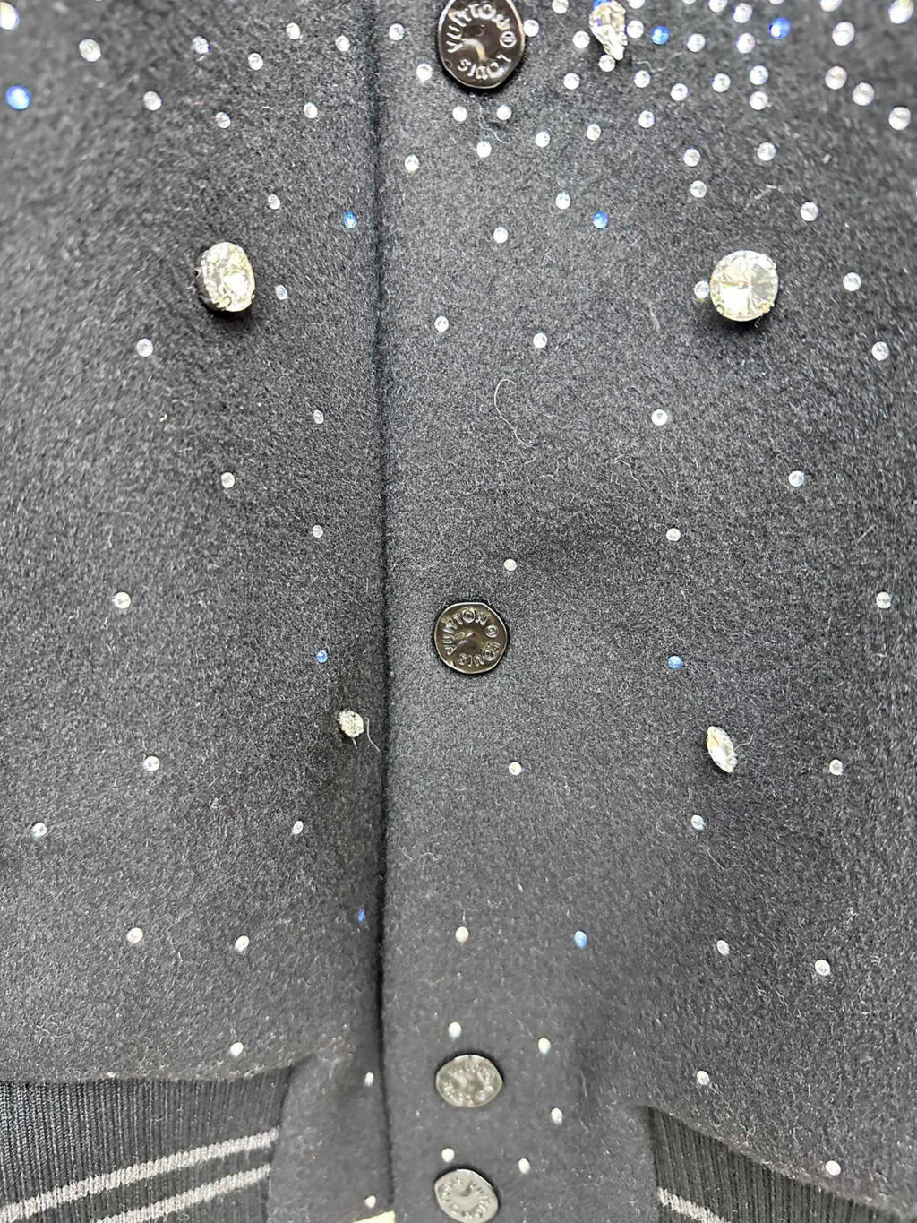 Louis Vuitton Rhinestone Lapel Button Down Jacket #96595