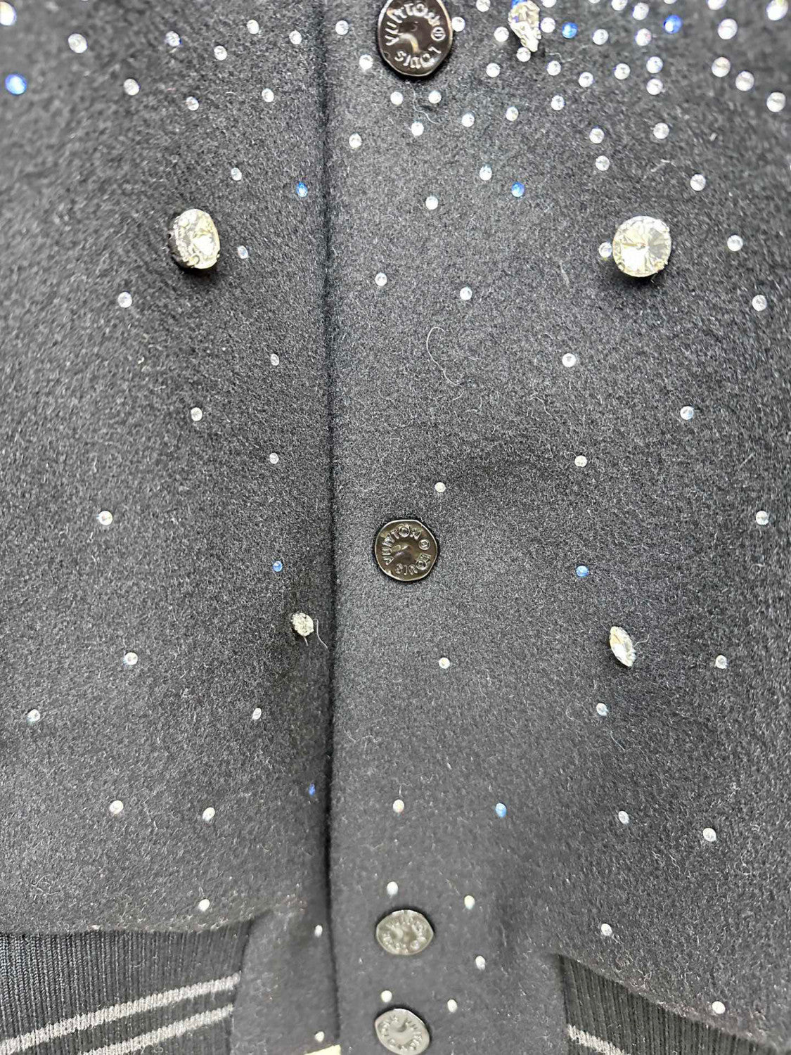 Louis Vuitton Rhinestone Lapel Button Down Jacket #96595