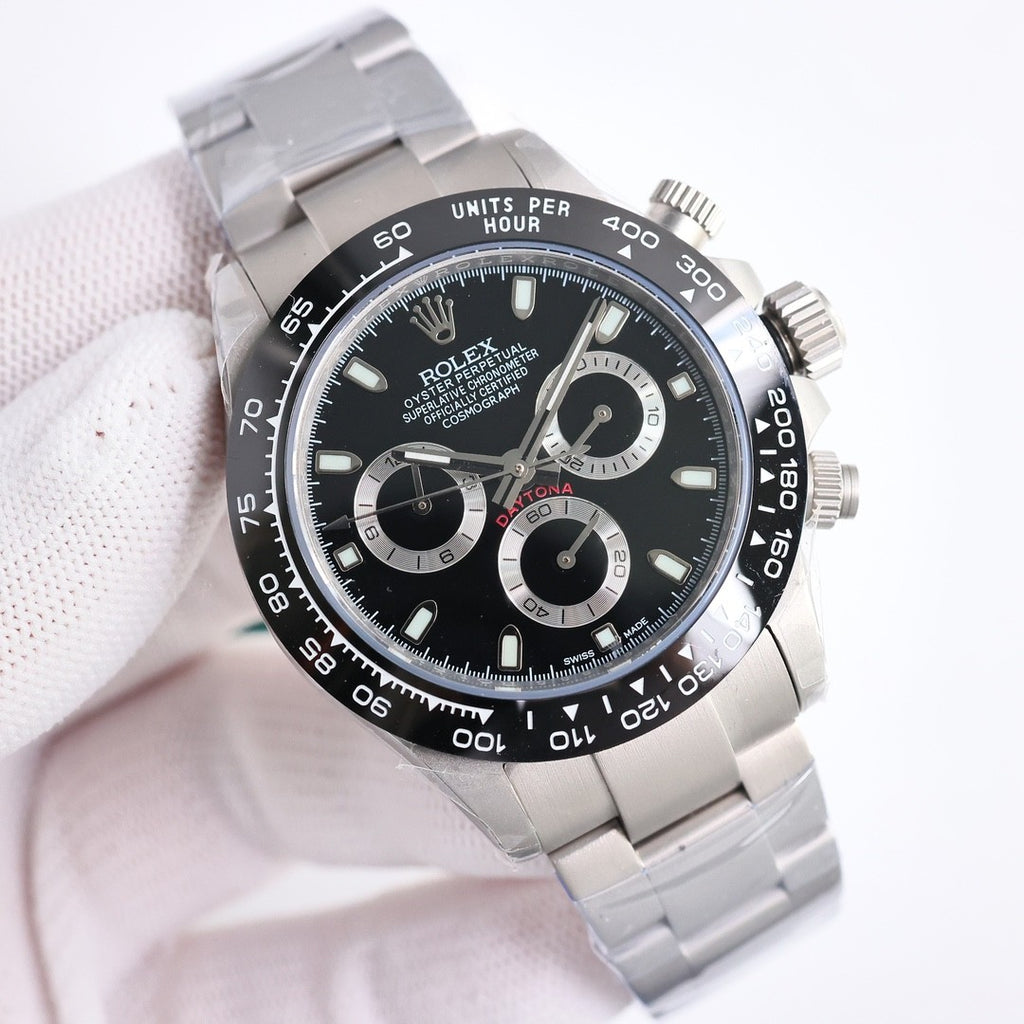 Rolex Mens Rolex Dinatone Case Strap 904L Steel Mechanical Watch Black Dial Wristwatch ?#71588