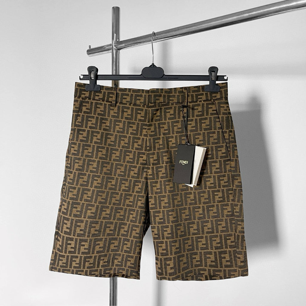 Fendi Men's Summer Solid Colour Letter Logo Print Bermuda Shorts Pants #99371