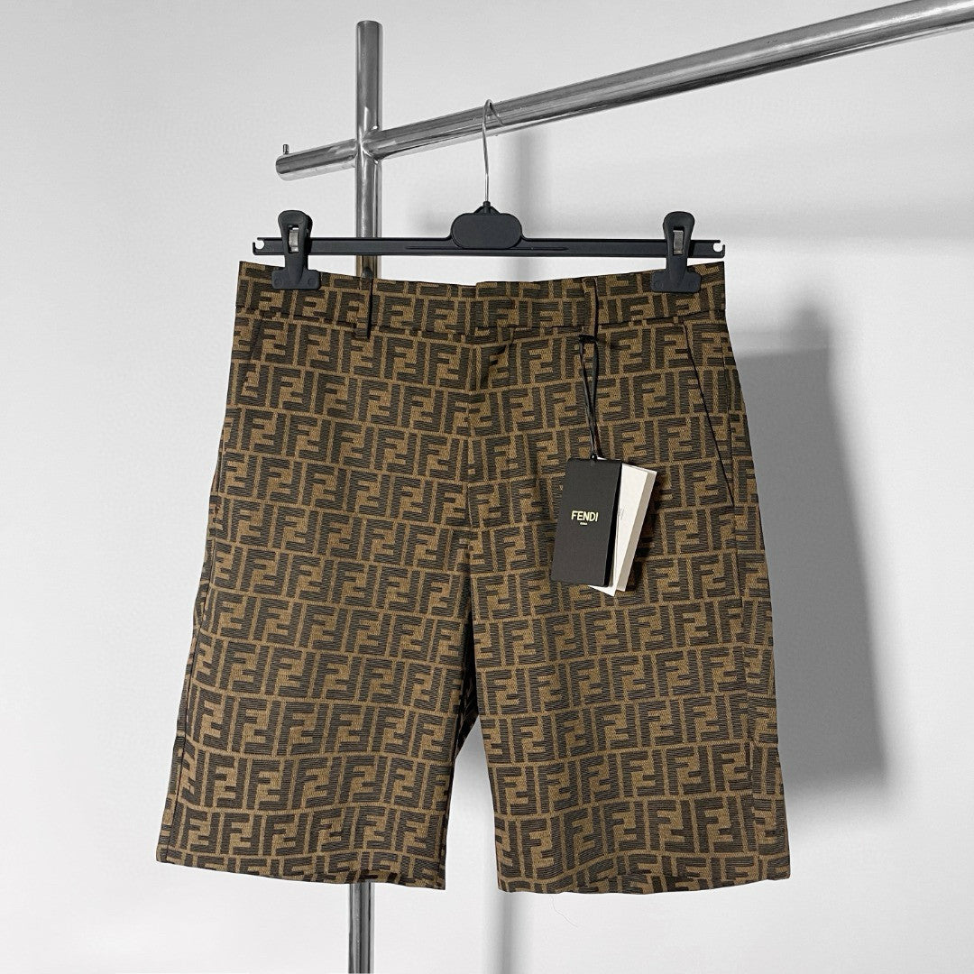 Fendi Men's Summer Solid Colour Letter Logo Print Bermuda Shorts Pants #99371