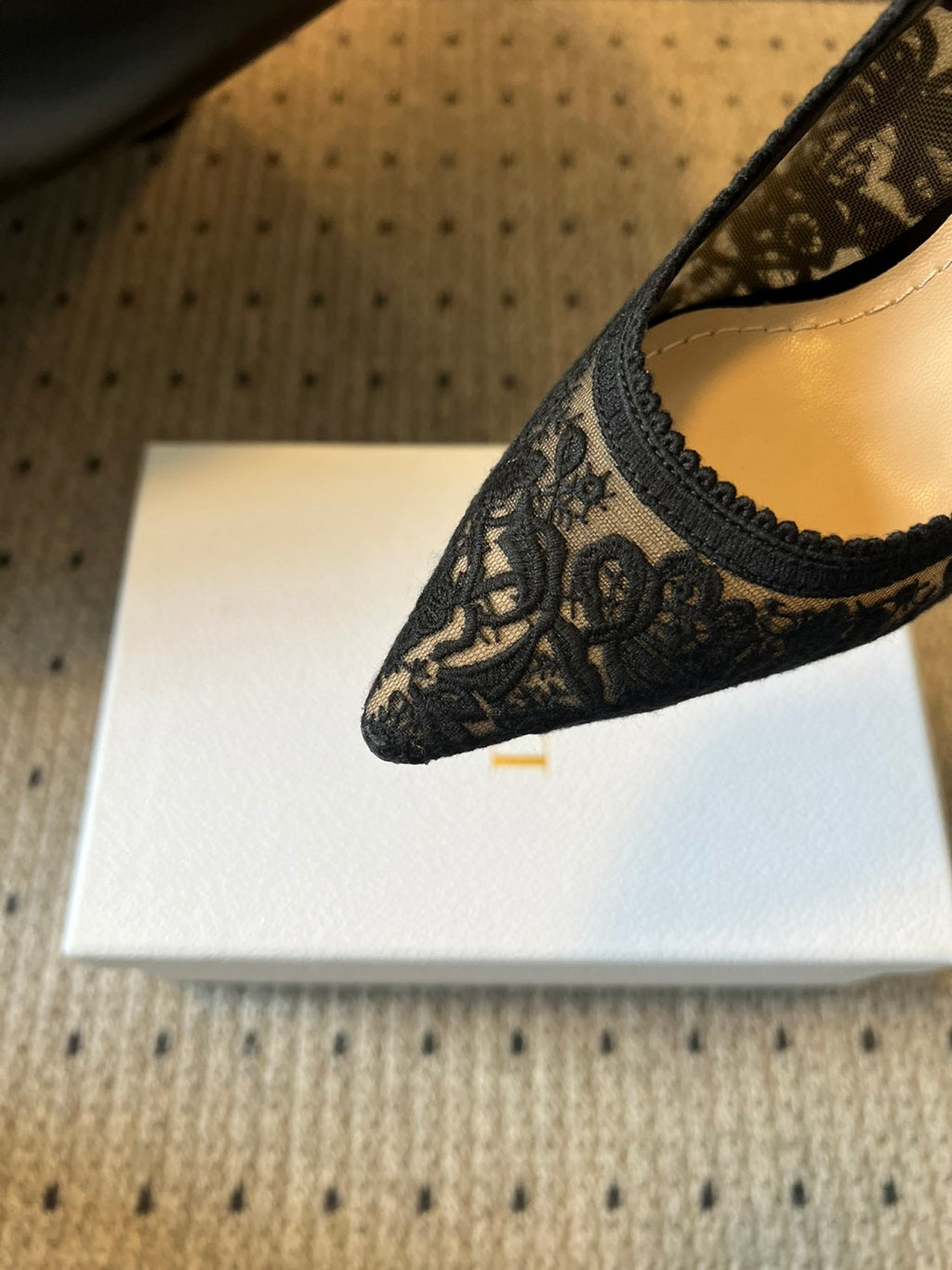 Dior Women's J'Adior Slingback Pump Spring/Summer Autumn Flower Embroidered Bow High Heels Pointed Thin Heels Casual Shoes Heel Height 6.5cm Heel Height 10.5cm #81722