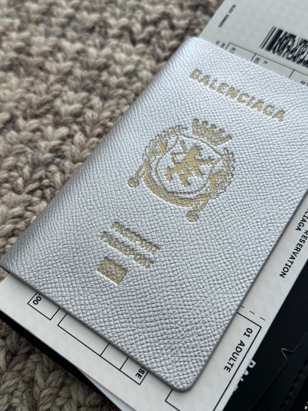 Balenciaga Men's Passport Long Wallet 1 Ticket in Passport Blue #336008