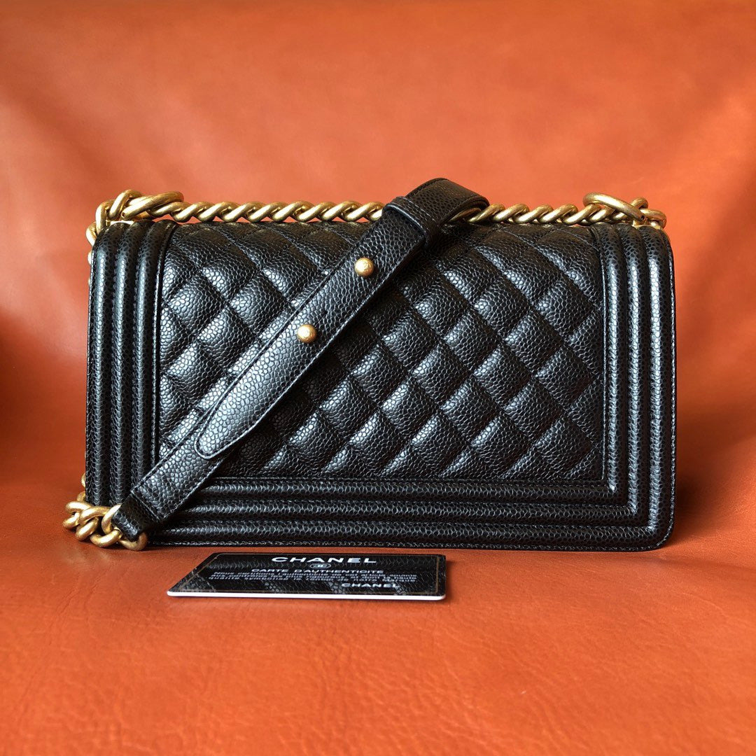 Chanel LeBoy Chanel Bag Calfskin Ruthenium Plated Metal #333120