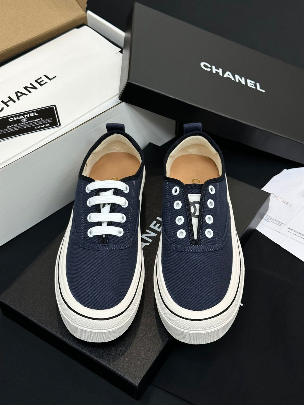 Chanel Platform Canvas Shoes #386499
