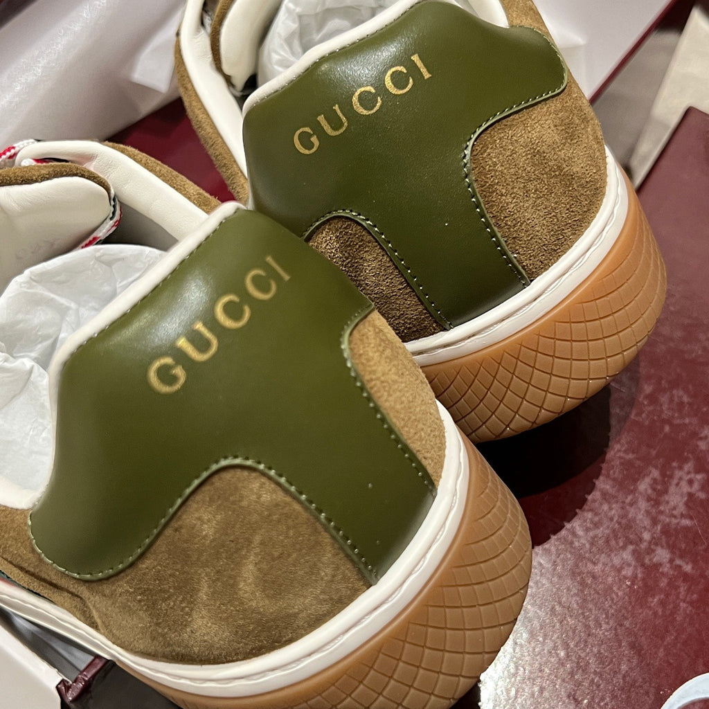 GUCCI Men's Gucci Ace sneaker with Web suede #337178