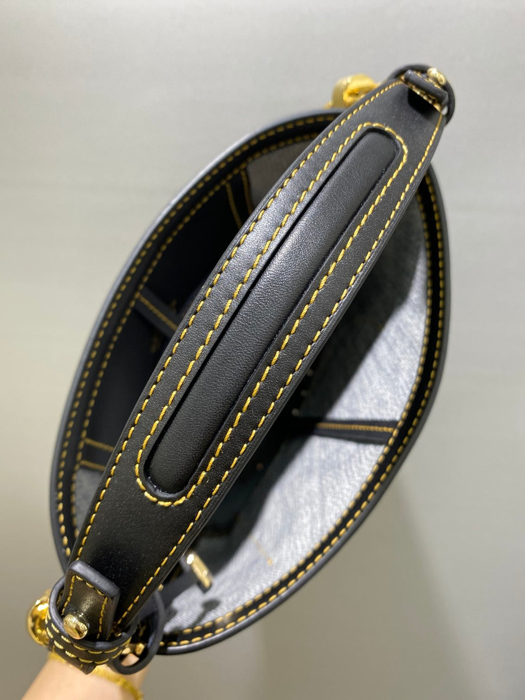 Delvaux Pin Bucket Women's Outer Stitching Solid Color Denim Patchwork Leather Tote Shoulder Bag Bags #76453