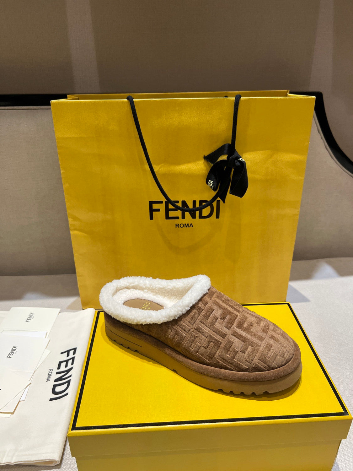 Fendi Sabot Leather Brown #335705