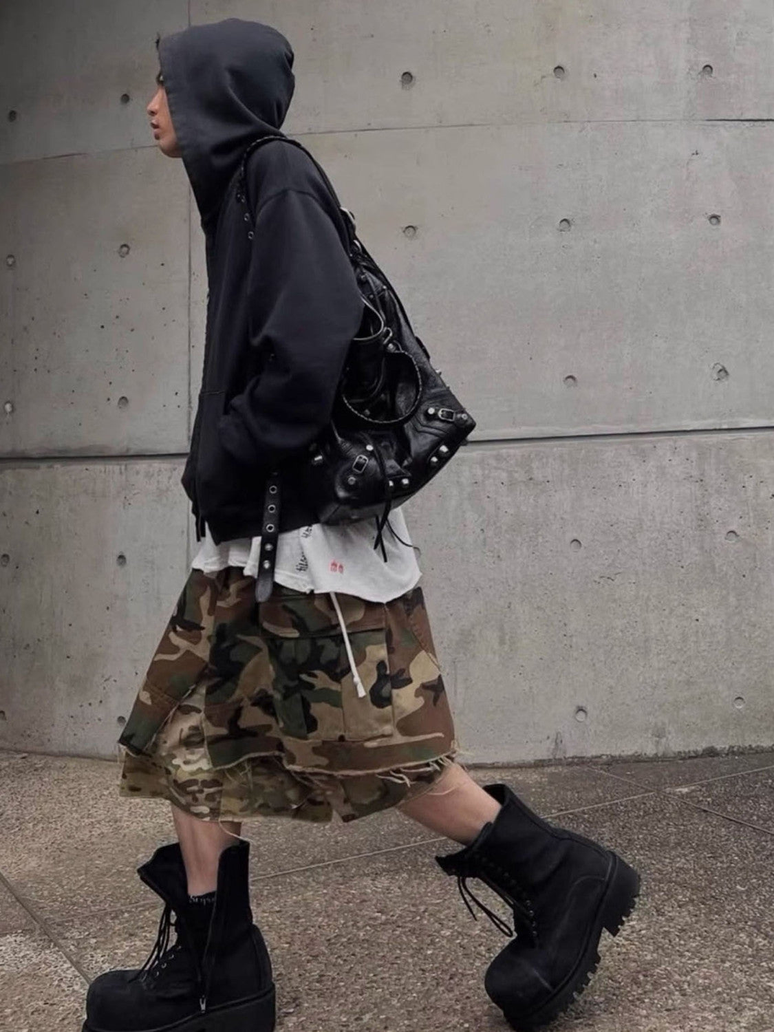 GRAILZ Project G/R Men's Summer Vintage Camouflage Layered Spliced Destruction Casual Pants Cotton Shorts Ngvp #1918