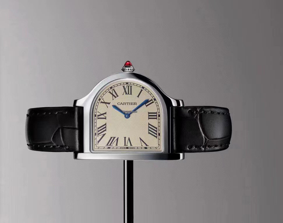 Cartier Women's Half Round Leather Strap Watch #96624