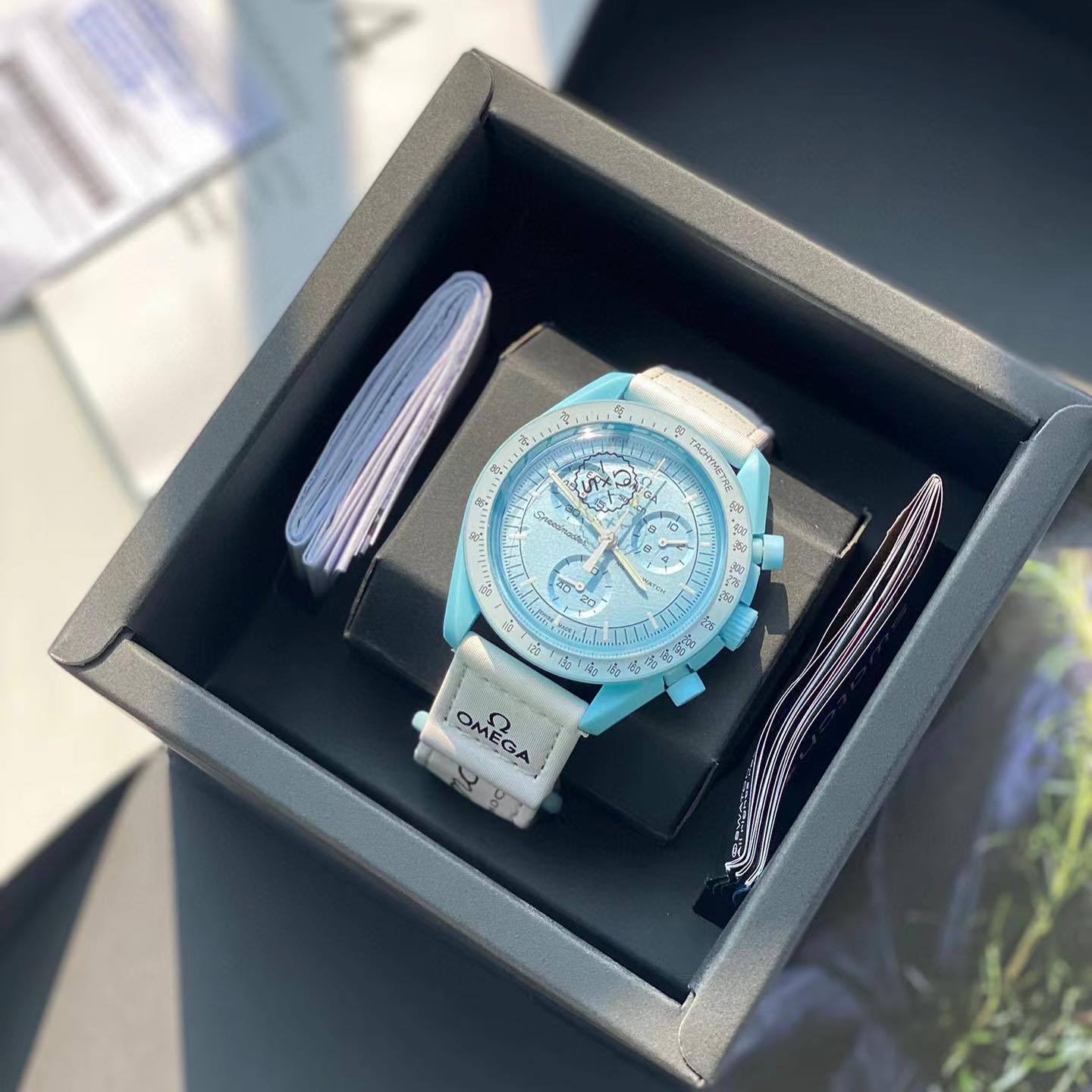 OMEGA Quartz Ceramic Planet 42mm Magic Wristband Casual Watch #81212