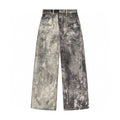 Acne Studios Men's Fall/Winter Ink Splash Print Low Rise Wide Leg Loose Button Jeans Pants #72142
