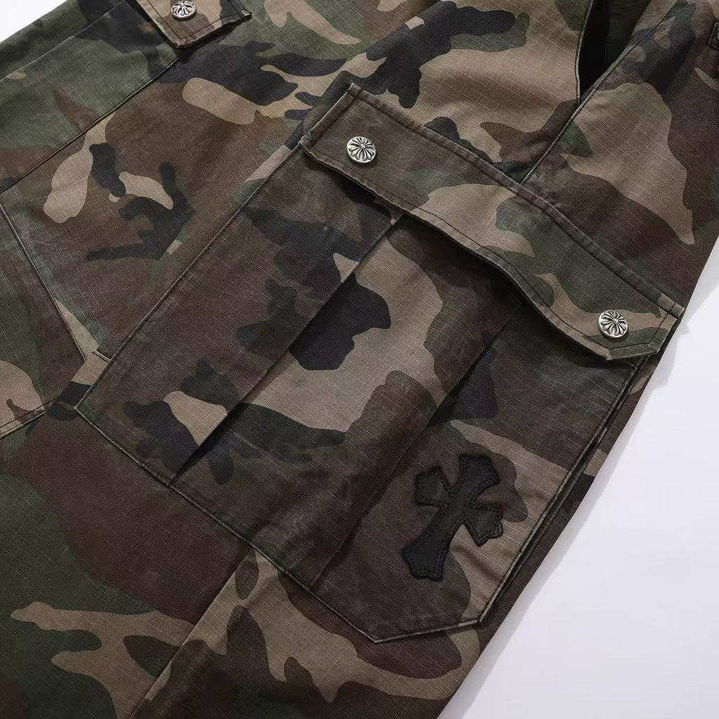Chrome Hearts Men's Spring and Autumn Camouflage Printed Three-dimensional Pocket Work Pants #75746