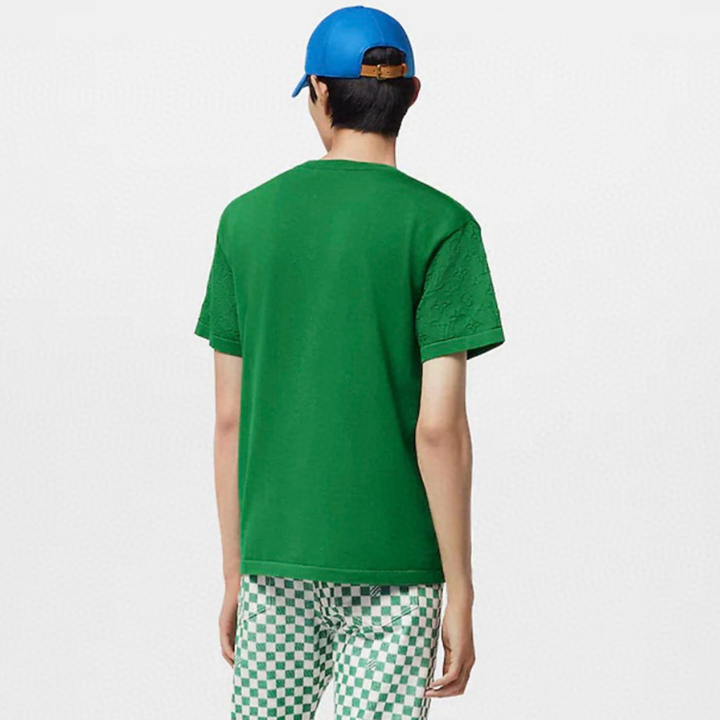 Louis Vuitton Men's Spring And Summer Jacquard Knit Round Neck Short Sleeve Solid Color Senior Casual Loose Cotton T-shirt #98721